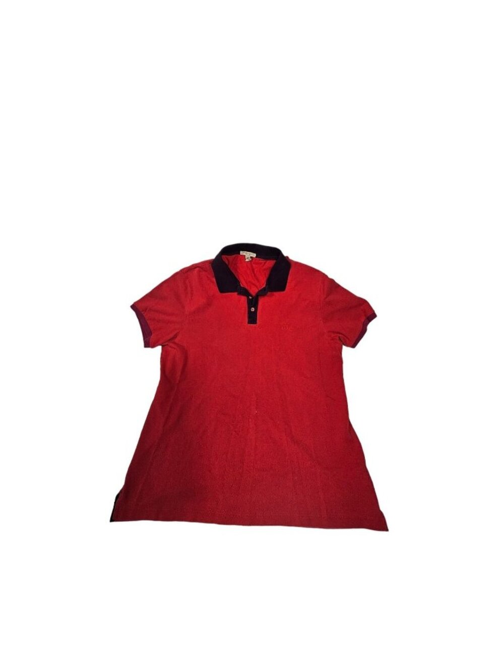 Burberry Brit Polo Shirt Mens XL Slim Fit Red Purple Contrast Collar Cotton